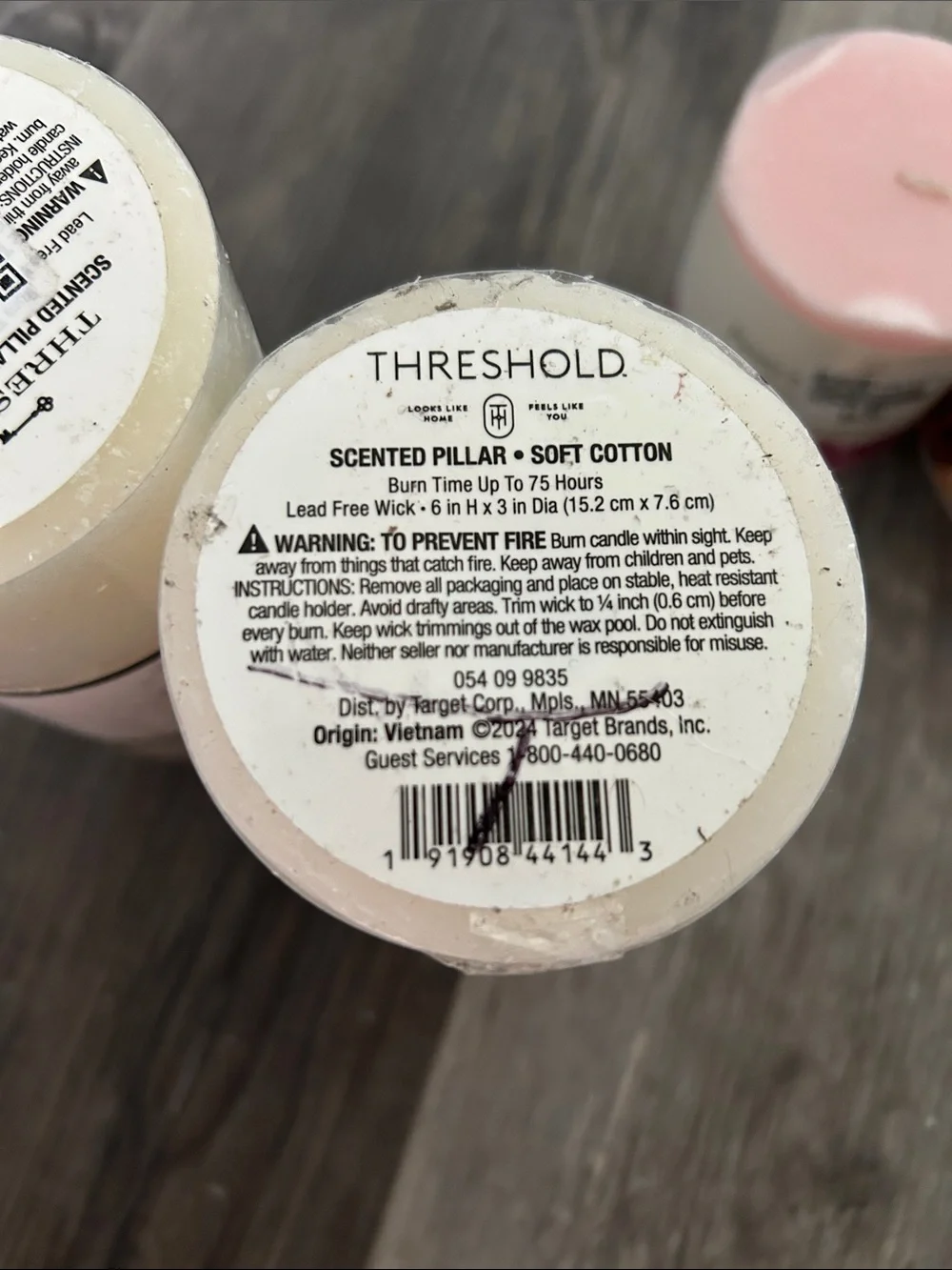 Threshold Cream and Light Pink Scented Candle Set